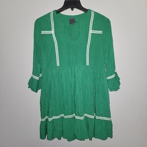 Gabby skye women's dress size large green long sleeve with pockets